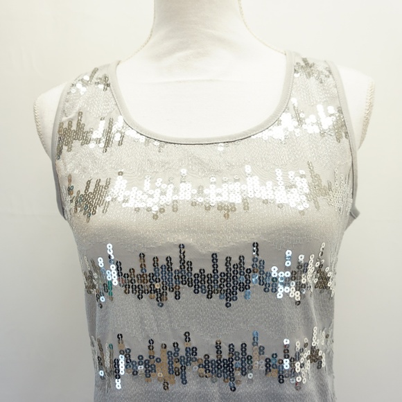 NY Collection Sequin Sleeveless Jersey Tank Top - Picture 2 of 4